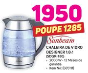 Sunbeam 1.8Ltr Chaleira de Vidro Designer SDGK-180