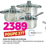 Mainstays jogo de Panelas 6 pecas