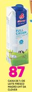 caixa de Leite Fresco magro UHT da Clover -1Ltr