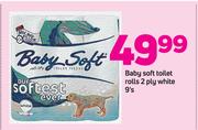 Baby Soft Toilet Rolls 2 Ply White-9's