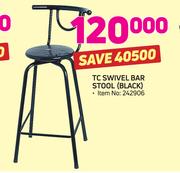 TC Swivel Bar Stool Black 