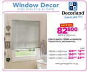 Decorland Ready-Made 25mm Aluminium Venetian Blinds White 1200W x 1600H mm