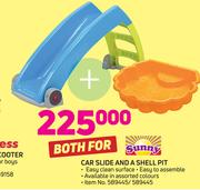 Sunny Car Slide And A Shell Pit-For Both