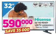 Hisense 32" HD Ready LED TV LEDN32D51