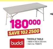 Buddi Tressle Table-1800 x 750 x 725mm
