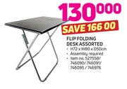 Flip Folding Desk Assorted H72 x W80 x D50cm
