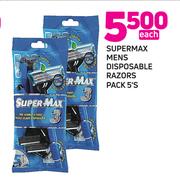 Supermax Mens Disposable Razors Pack-5's Each