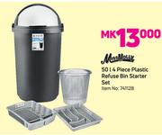 Miss Molly 50L 4 Piece Plastic Refuse Bin Starter Set