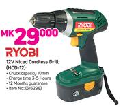 Ryobi 12V Nicad Cordless Drill HCD-12