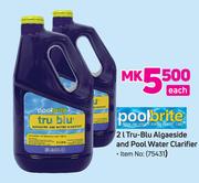 Pool Brite 2Ltr Tru Blu Algaeside & Pool Water Clarifier-Each