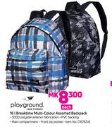 Play Ground 16L Breaktime Multi Colour Assorted Backpack-Each