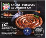 Championship Boerewors(Thick)-Per Kg