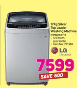 LG 17kg Silveer Top Loader Washing Machine T1766NEFTF