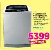 Hisense 16kg Top Loader Washing Machine Silver WTQ1602S
