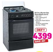 Defy 60cm 4 Burner Gas Stove Black DSG170