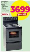 Defy 4 Solid Plate Stove Black DSS-494