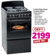 Defy 4 Solid Plate Stove Compact Black STOVE DSS514