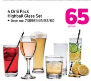 4 Or 6-Pack Highball Glass Set-Per Set