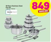 Mainstays 18-Piece Stainless Steel Pot Set