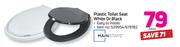 Mainstays Plastic Toilet Seat White Or Black-Each
