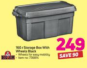 Big Jim 160Ltr Storage Box With Wheels Black