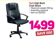 York High Back Chair Black