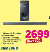 Samsung 2.1 Channel Soundbar With Wireless Subwoofer HW-K360