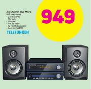 Telefunken 2.0 Channel DVD Micro HiFi TMD-400 B
