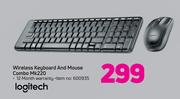Logitech Wireless Keyboard And Mouse Combo Mk220