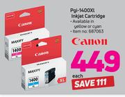 Canon Pgi-1400XL Inkjet Cartridge-Each