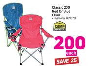 Camp Master Classic 200 Red Or Blue Chair-Each