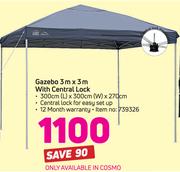 Camp Master Gazebo 3m x 3m With Central Lock 300(L) x 300(W) x 270cm