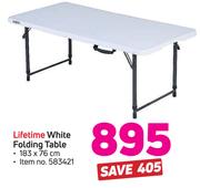 Lifetime White Folding Table