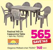 Gold Sun Festival 140cm Cappuccino Table