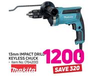 Makita 13mm Impact Drill Keyless Chuck
