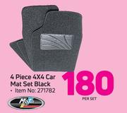 Moto Quip 4-Piece 4X4 Car Mat Set Black-Per Set