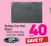 Moto Quip Rubber Car Mat Black-Each