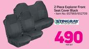 Stingray 2-Piece Explorer Front Seat Cover Black-Per Set