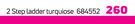 Home Quip 2 Step Ladder Turquiose