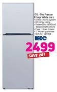 KIC 170Ltr Top Freezer Fridge White