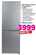 Hisense 299Ltr Bottom Freezer Fridge Metallic H299BME