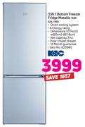 KIC 336Ltr Bottom Freezer Fridge Metallic KBF 634 1 ME