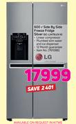 LG 600Ltr Side By Side Freezer Fridge With Water & Ice Dispenser Silver GC-L247SLUV A