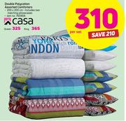 Casa King Polycotton Assorted Comforters Includes Two Matching Pillowcases
