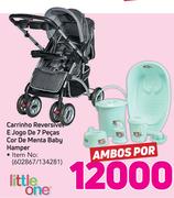Carrinho Reversivel e jogo de 7 Pecas cor de Menta baby hamper