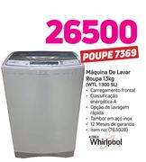 Whirlpool máquina de Lavar Roupa 13Kg WTL 1300SL