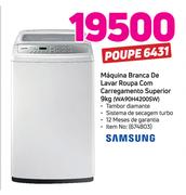 Samsung Máquina Branca De lavar Roupa com Carregamento Superior 9Kg WA90H4200SW