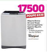 Whirlpool Máquina Branca De lavar Roupa com Carregamento Superior 9Kg WTL 900WH