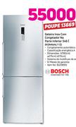 Bosch Geladeira Inox com Congelador na Parte Inferior 346Ltr KGN46AL11Z