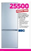 KIC Geladeira Metálica com Congelador na Parte Inferior 336Ltr KBF 634 1 ME